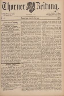 Thorner Zeitung : Begründet 1760. 1891, Nr. 48 (26 Februar)