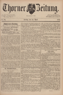 Thorner Zeitung : Begründet 1760. 1891, Nr. 94 (24 April)