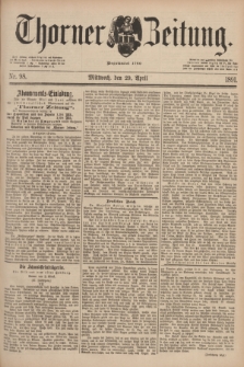 Thorner Zeitung : Begründet 1760. 1891, Nr. 98 (29 April)