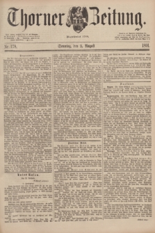 Thorner Zeitung : Begründet 1760. 1891, Nr. 178 (2 August)