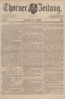 Thorner Zeitung : Begründet 1760. 1891, Nr. 183 (8 August)