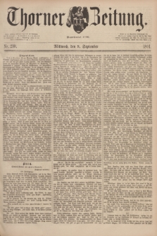 Thorner Zeitung : Begründet 1760. 1891, Nr. 210 (9 September)