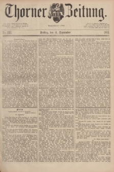 Thorner Zeitung : Begründet 1760. 1891, Nr. 212 (11 September)