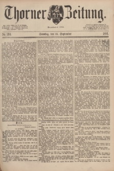 Thorner Zeitung : Begründet 1760. 1891, Nr. 214 (13 September) + dod.