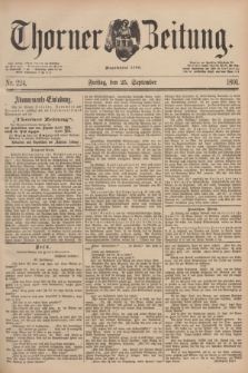 Thorner Zeitung : Begründet 1760. 1891, Nr. 224 (25 September)