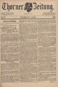 Thorner Zeitung : Begründet 1760. 1891, Nr. 229 (1 October)
