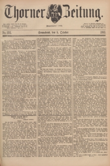Thorner Zeitung : Begründet 1760. 1891, Nr. 231 (3 October)