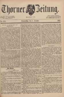 Thorner Zeitung : Begründet 1760. 1891, Nr. 235 (8 October)