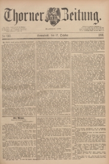 Thorner Zeitung : Begründet 1760. 1891, Nr. 243 (17 October)