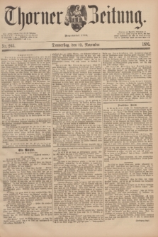 Thorner Zeitung : Begründet 1760. 1891, Nr. 265 (12 November)
