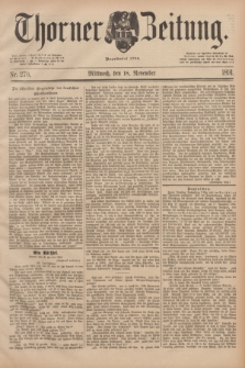 Thorner Zeitung : Begründet 1760. 1891, Nr. 270 (18 November)