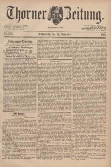 Thorner Zeitung : Begründet 1760. 1891, Nr. 273 (21 November)