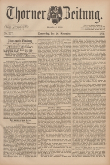 Thorner Zeitung : Begründet 1760. 1891, Nr. 277 (26 November)