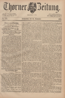 Thorner Zeitung : Begründet 1760. 1891, Nr. 279 (28 November)