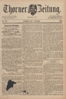 Thorner Zeitung : Begründet 1760. 1891, Nr. 281 (1 December)