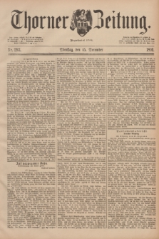 Thorner Zeitung : Begründet 1760. 1891, Nr. 293 (15 December)