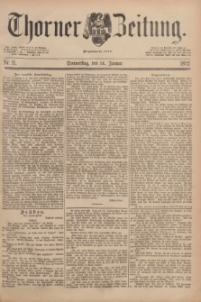 Thorner Zeitung : Begründet 1760. 1892, Nr. 11 (14 Januar)