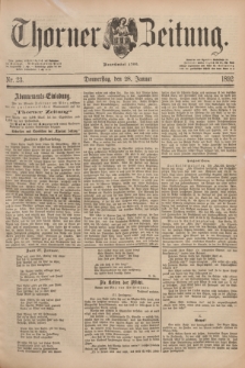 Thorner Zeitung : Begründet 1760. 1892, Nr. 23 (28 Januar)
