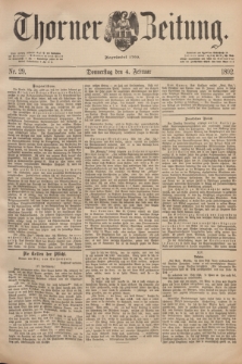 Thorner Zeitung : Begründet 1760. 1892, Nr. 29 (4 Februar) + dod.