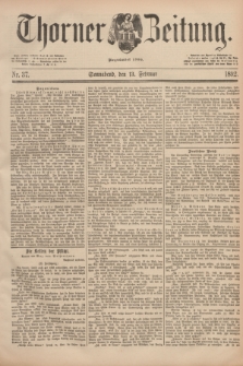 Thorner Zeitung : Begründet 1760. 1892, Nr. 37 (13 Februar)