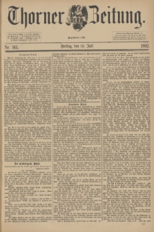 Thorner Zeitung : Begründet 1760. 1892, Nr. 163 (15 Juli)