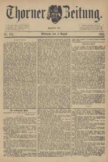 Thorner Zeitung : Begründet 1760. 1892, Nr. 179 (3 August)