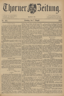 Thorner Zeitung : Begründet 1760. 1892, Nr. 183 (7 August) + dod.