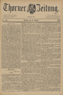 Thorner Zeitung : Begründet 1760. 1892, Nr. 193 (19 August)