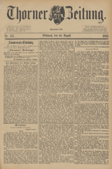 Thorner Zeitung : Begründet 1760. 1892, Nr. 197 (24 August)