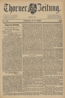 Thorner Zeitung : Begründet 1760. 1892, Nr. 198 (25 August)