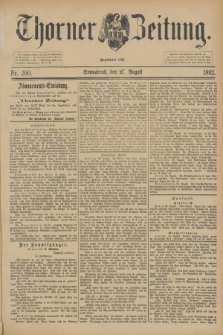 Thorner Zeitung : Begründet 1760. 1892, Nr. 200 (27 August)