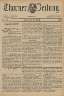 Thorner Zeitung : Begründet 1760. 1892, Nr. 201 (28 August) + dod.