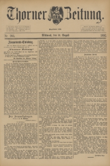 Thorner Zeitung : Begründet 1760. 1892, Nr. 203 (31 August)