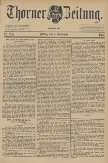 Thorner Zeitung : Begründet 1760. 1892, Nr. 205 (2 September)