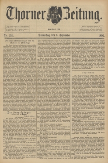 Thorner Zeitung : Begründet 1760. 1892, Nr. 210 (8 September)