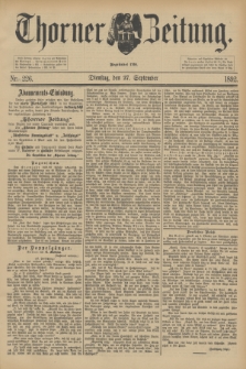 Thorner Zeitung : Begründet 1760. 1892, Nr. 226 (27 September)