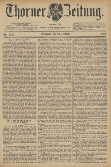 Thorner Zeitung : Begründet 1760. 1892, Nr. 239 (12 Oktober)
