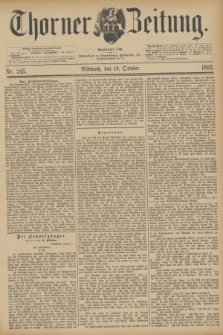 Thorner Zeitung : Begründet 1760. 1892, Nr. 245 (19 Oktober)