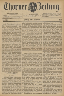 Thorner Zeitung : Begründet 1760. 1892, Nr. 259 (4 November) + dod.