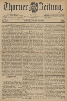 Thorner Zeitung : Begründet 1760. 1892, Nr. 270 (17 November)