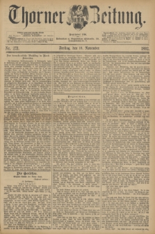 Thorner Zeitung : Begründet 1760. 1892, Nr. 271 (18 November)
