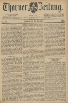 Thorner Zeitung : Begründet 1760. 1892, Nr. 273 (20 November) + dod.