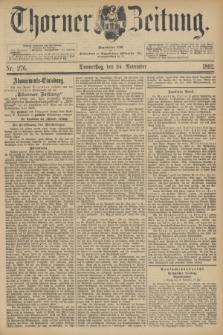 Thorner Zeitung : Begründet 1760. 1892, Nr. 276 (24 November) + dod.