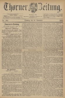 Thorner Zeitung : Begründet 1760. 1892, Nr. 280 (29 November)