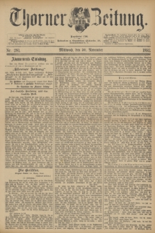 Thorner Zeitung : Begründet 1760. 1892, Nr. 281 (30 November)