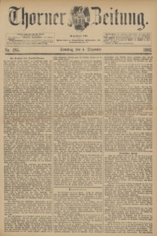 Thorner Zeitung : Begründet 1760. 1892, Nr. 285 (4 Dezember) + dod.