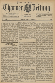 Thorner Zeitung : Begründet 1760. 1892, Nr. 291 (11 Dezember) - Viertes Blatt