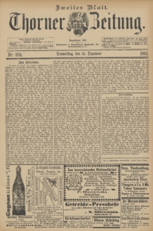 Thorner Zeitung : Begründet 1760. 1892, Nr. 294 (15 Dezember) - Zweites Blatt