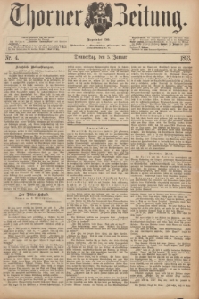 Thorner Zeitung : Begründet 1760. 1893, Nr. 4 (5 Januar)