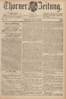Thorner Zeitung : Begründet 1760. 1893, Nr. 22 (26 Januar)